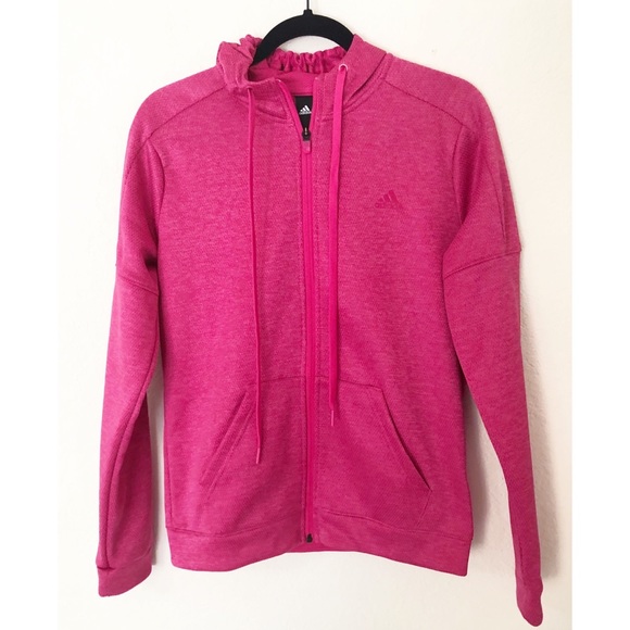 adidas Jackets & Blazers - Adidas Pink Zipper Front Climawarm Small Hoodie